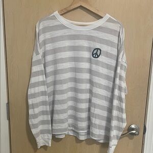 Old Navy Striped Crewneck Long Sleeve Easy Tee XL ☮️